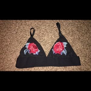 Black pink bra with roses❌sold❌